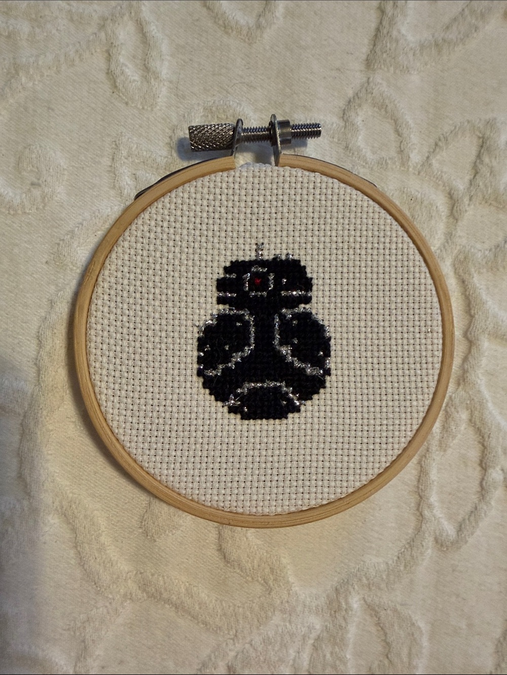 Handcrafted YYZ Embroidery Hoop Wall Art - Black with Red Accent. Starwars, YYZ - Picture 3 of 7